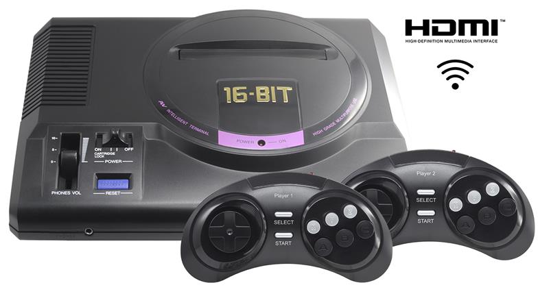 Игровая консоль Retro Genesis 16 bit HD Ultra (150 игр, 2 беспроводных джойстика, HDMI кабель)