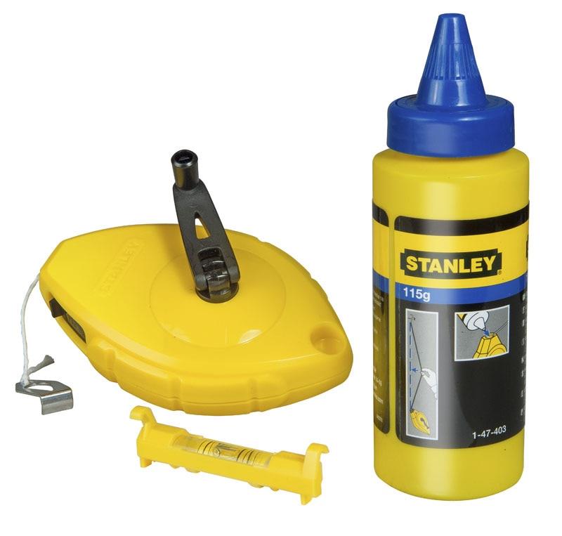 Шнур разметочный Stanley "OPP", 30м, до 30г мела, + подвесной уровень и мел