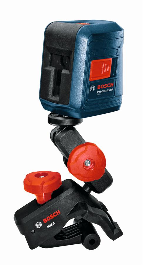 Нивелир лазерный Bosch GLL 2 + MM2, точность ± 0.3 мм на 30м, до 15 м, 0.5 кг