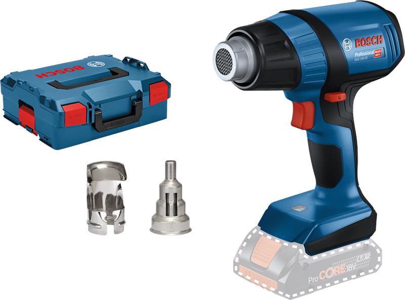 Фен будівельний акумуляторний Bosch Professional GHG 18V-50 18В 300/500°C 175л/хв L-BOXX 0.59кг без АКБ та ЗП