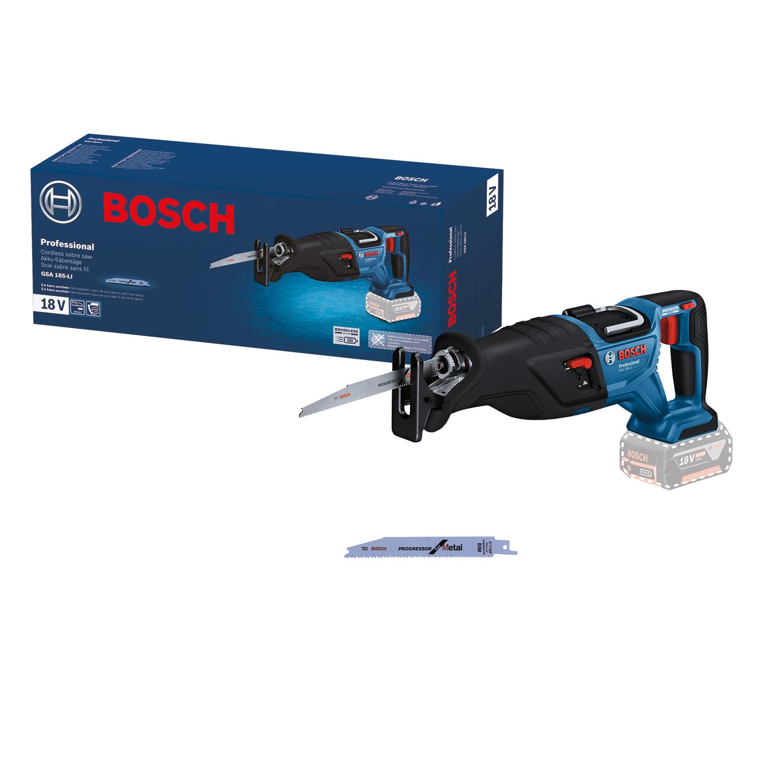Пила шабельна акумуляторна Bosch Professional GSA 185-LI 18В пропил 230мм хід 28мм 3.2кг без АКБ та ЗП