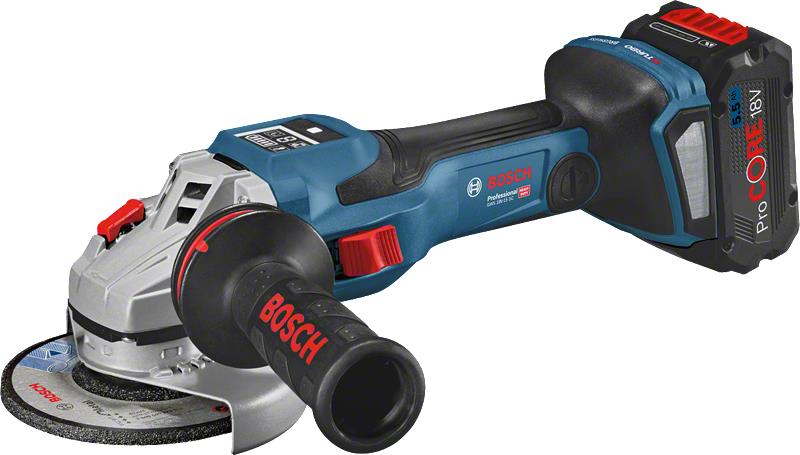 Шлифмашина угловая Bosch GWS 18V-15 SC, Bluetooth, 18В, 2x8Ah, ЗУ, 125мм, 3400-11000об/мин, 2.3кг, кейс