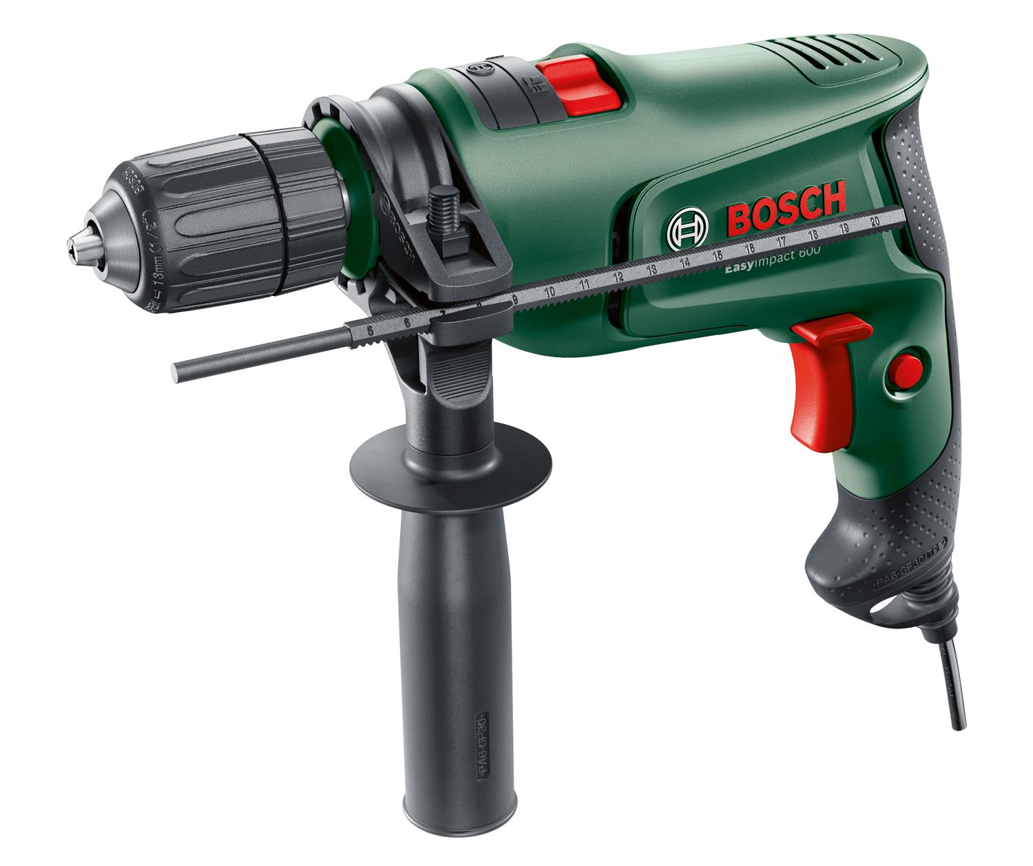 Дрель ударная Bosch EasyImpact 600, 600Вт, БЗП, 3000 об/мин, 1.7 кг, кейс