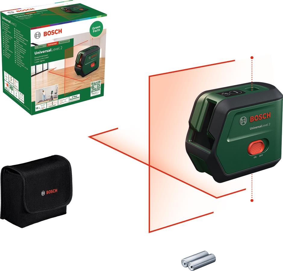 Нівелір лазерний Bosch UniversalLevel 2 до 12м ±0.5мм/м червоний промінь 0.45кг