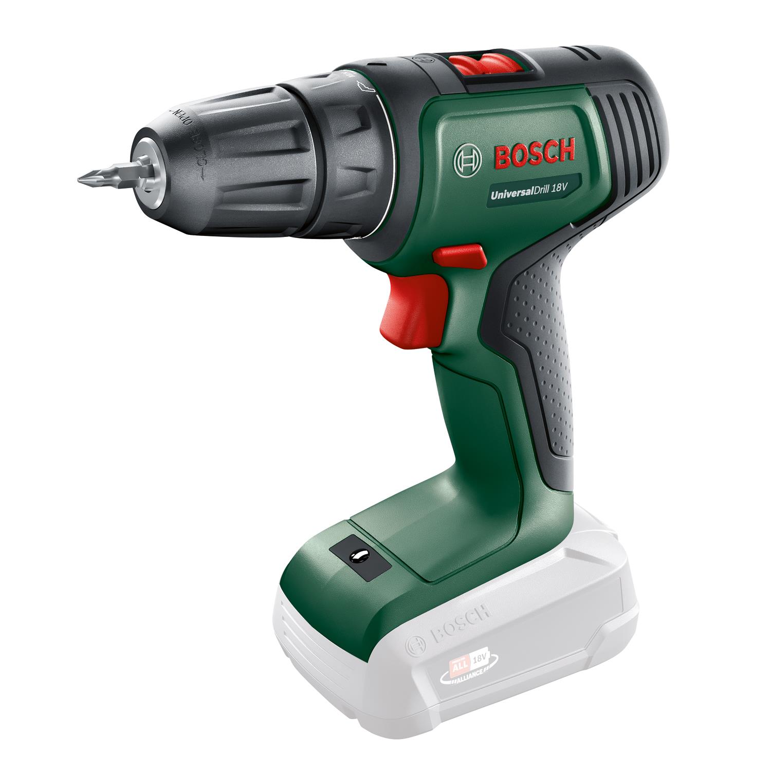 Шуруповерт-дрель Bosch UniversalDrill 18V, 2x1.5Ач, 40Нм, 440/1450 об/мин, ЗУ, 1.2кг, кейс