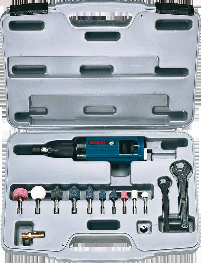 Шліфмашина пряма пневматична Bosch Professional 320Вт шліфкруг до 40мм 22000об/хв цанга 6мм набір осностки 1.6кг кейс
