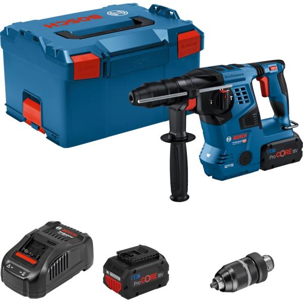 Перфоратор акумуляторний ударний Bosch Professional GBH 18V-28 CF SDS plus 18В акб 2x8А·год 0-4220уд/хв 3.3Дж кейс L-BOXX 3.3кг