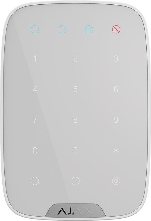 Бездротова сенсорна клавіатура Ajax KeyPad, jeweller, бездротовий, білий (8706.12.WH1)