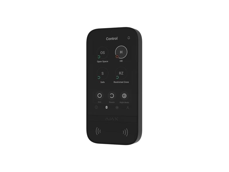 Клавіатура з сенсорним дисплеєм Ajax KeyPad TouchScreen, jeweller, бездротовий, чорний