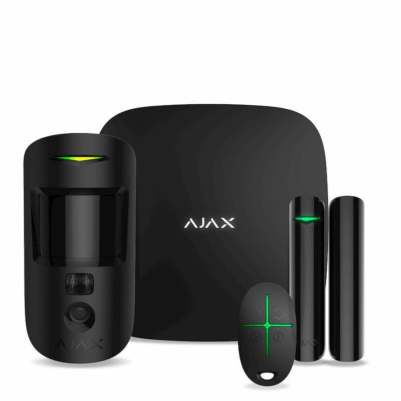 Комплект охоронної сигналізації Ajax HDR StarterKit Cam, hub 2, motioncam HDR, doorprotect, spacecontrol, jeweller, бездротовий, чорний