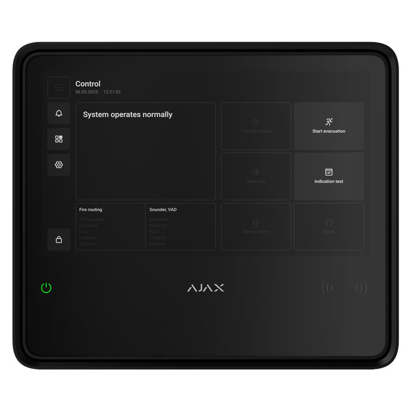 Інтелектуальна пожежна централь Ajax EN54 Fire Hub black, gsm, ethernet, jeweller, EN54, бездротова, чорний