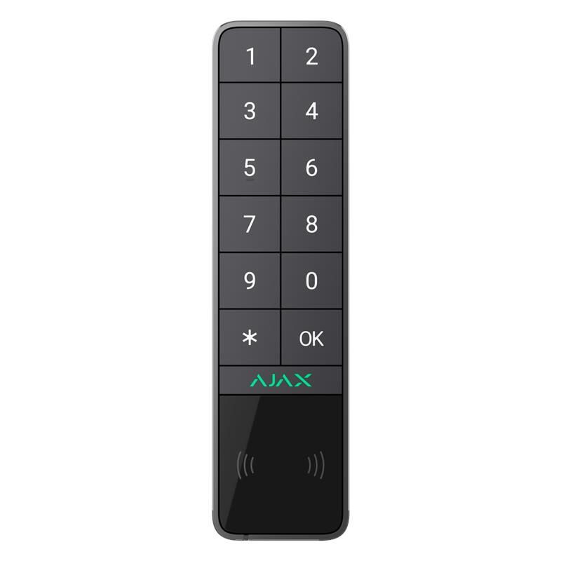 Бездротова зовнішня клавіатура Ajax KeyPad Outdoor Jeweller, графіт