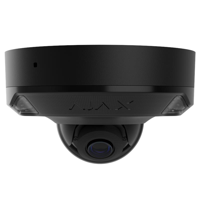 IP-Камера дротова Ajax DomeCam Mini HL black, 5мп, 2.8мм, гібридне підсвічування IR 15м, білий Led 15м, Poe, True WDR, IP 65, ІЧ 15м, аудіо, кут огляду 100° до 110°, міні купольна, чорна