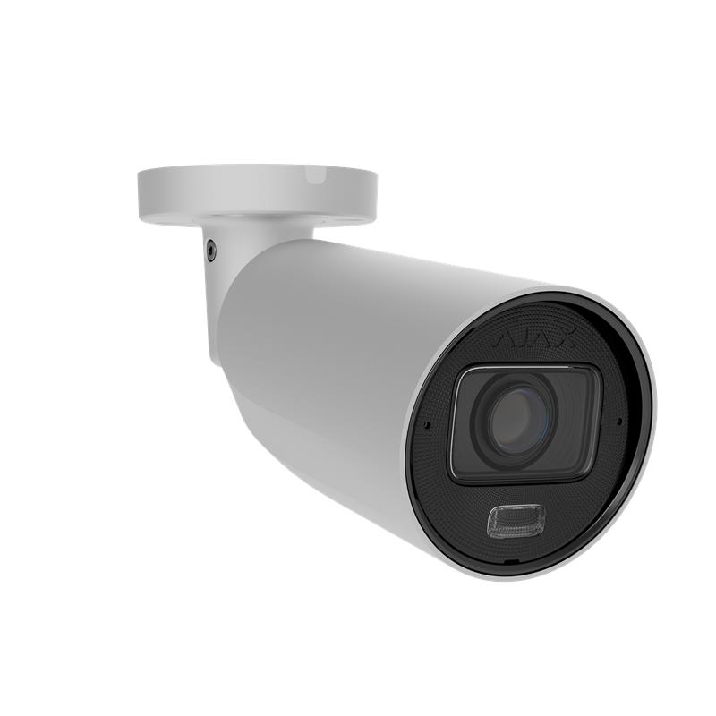 IP-камера дротова Ajax BulletCam HLVF 8 MP White, 2.8–12 мм, PoE, True WDR, IP67, ІЧ 60 м, LED 40 м, аудіо, кут огляду 31° до 111°, вулична, біла, 126279.217.WH1