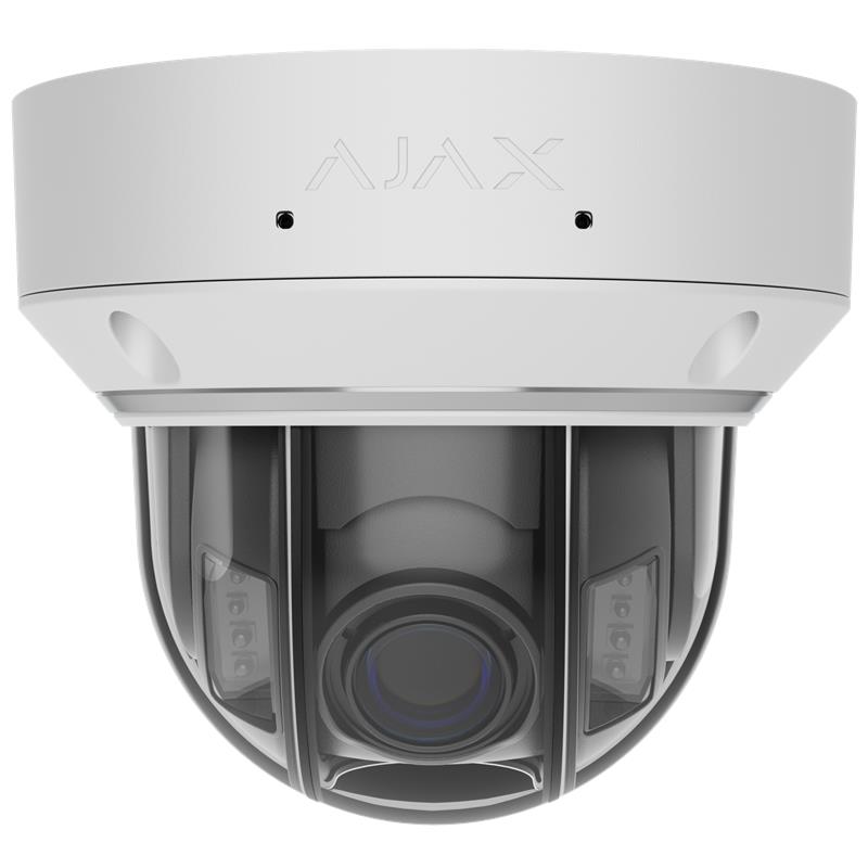 IP-камера дротова Ajax DomeCam HLVF 5 MP White, 2.8–12 мм, PoE, True WDR, IP65, ІЧ 40 м, LED 25 м, аудіо, кут огляду 32° до 100°, біла, 126285.214.WH1