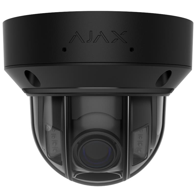 IP-камера дротова Ajax DomeCam HLVF 5 MP Black, 2.8–12 мм, PoE, True WDR, IP65, ІЧ 40 м, LED 25 м, аудіо, кут огляду 32° до 100°, чорна, 126284.214.BL1