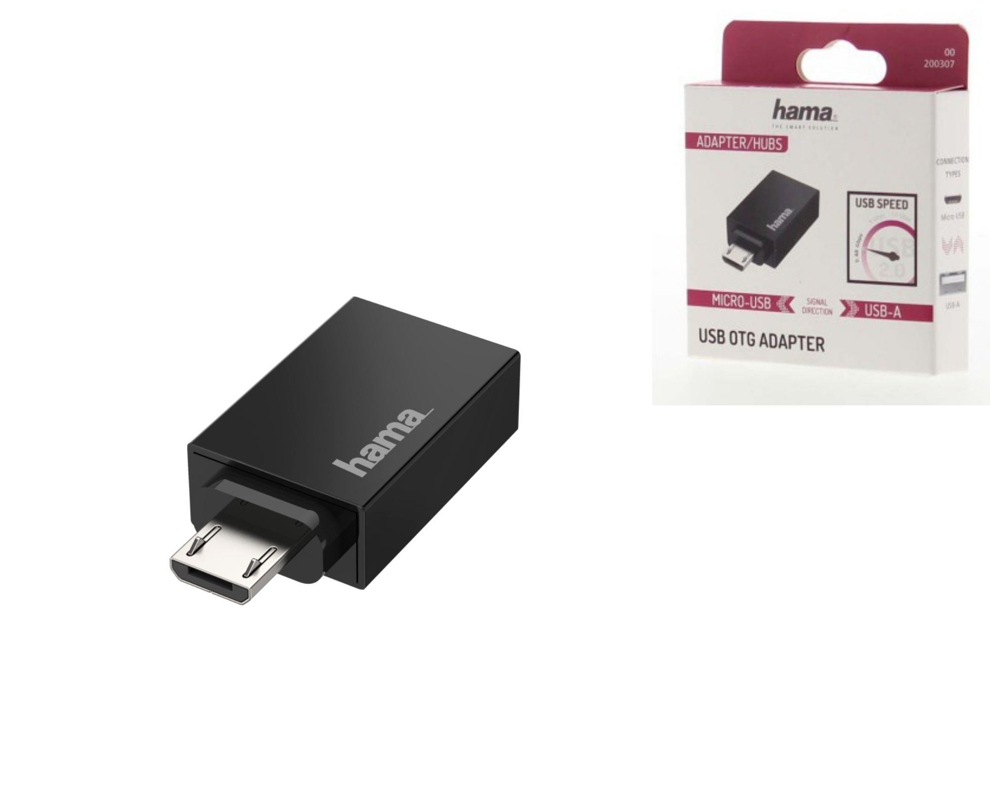 Адаптер Hama OTG Micro USB - USB 2.0 Black