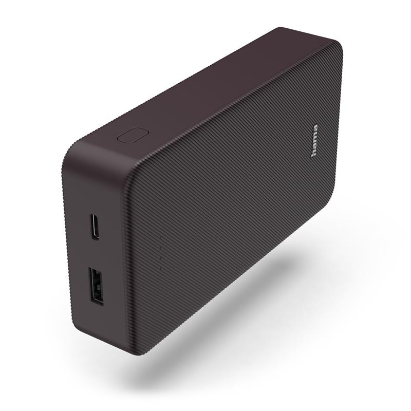 Акумулятор портативний літій-іонний Power Bank Hama 20000 мА·год, USB-C/USB-A, plum
