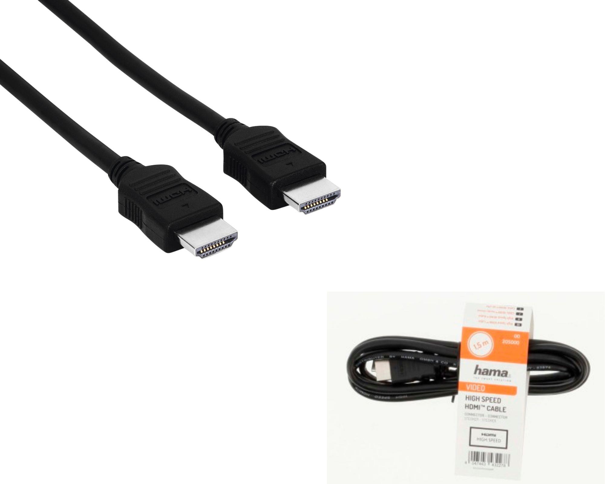 Кабель Hama HDMI - HDMI 1.50 m Black