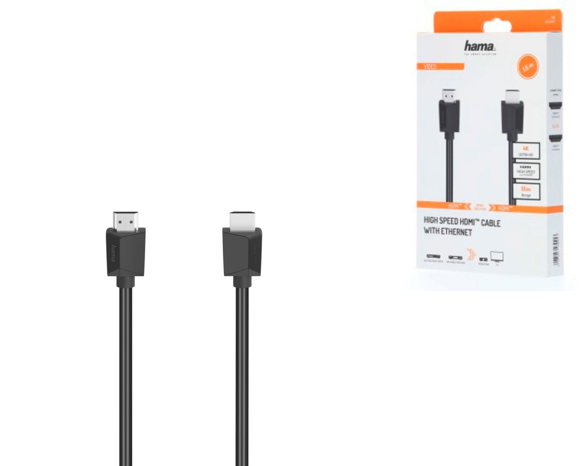 Кабель Hama HDMI - HDMI Ethernet 4K 1.5 m Black