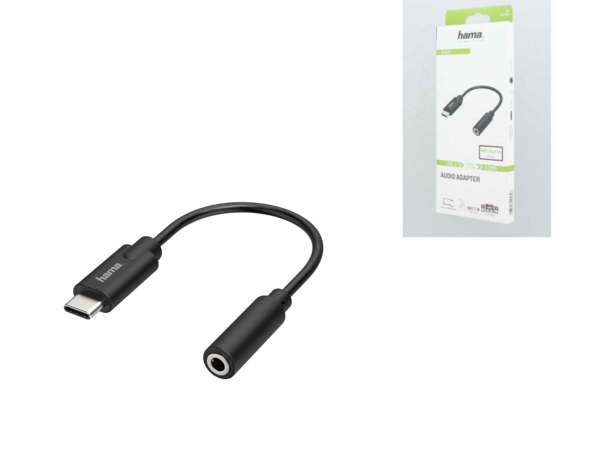 Адаптер Hama USB C - 3.5 mm Jack Stereo Black