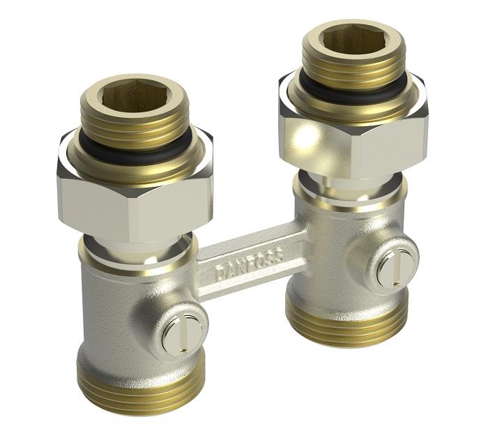 Клапан запірний Danfoss RLV-KB, H-подібний, нижнє підкл, DN15, 1/2", прямий