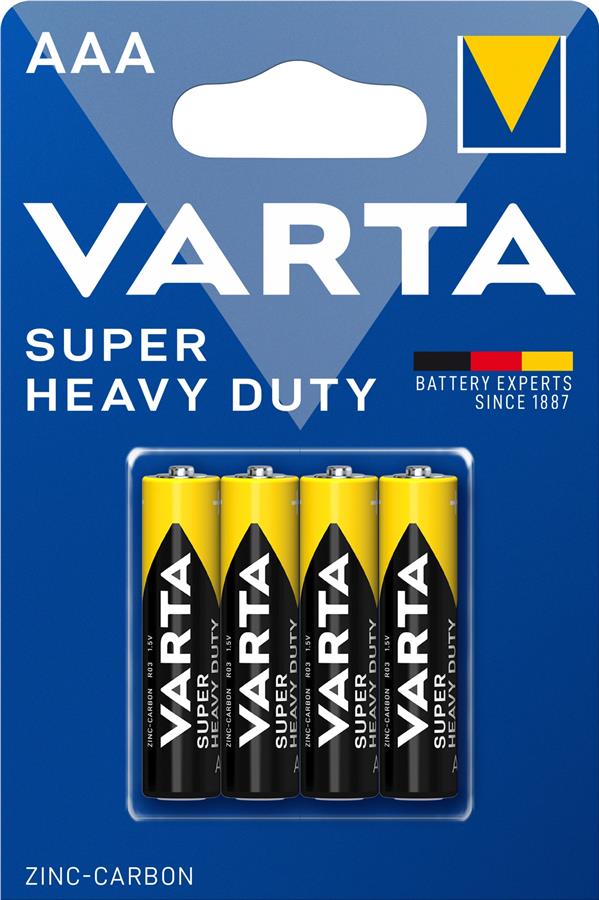 Батарейка Varta Super Heavy Duty вугільно-цинкова AAA блістер, 4 шт