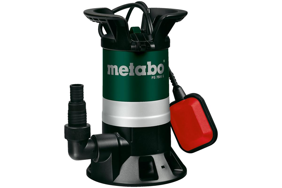 Насос дренажний для брудної води Metabo PS 7500 S, 450Вт, 7.5куб/год, висота подачі 5м, занурення до 5м, підключення 1/1.25", 4.8кг