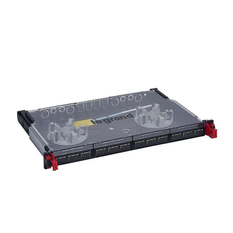 Полка Legrand оптична 19", 1U, висувна, 12хSC конекторів, MM дуплекс, для 24 волокон, LSC3, укомплектована