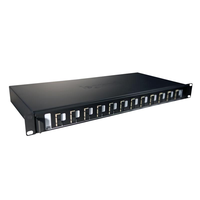 Полка Legrand оптична 19", 1U, висувна, 12хSC конекторів, MM дуплекс, для 24 волокон, LSC3, укомплектована