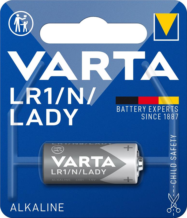 Батарейка Varta лужна LR1(910А, MN9100) блістер, 1 шт