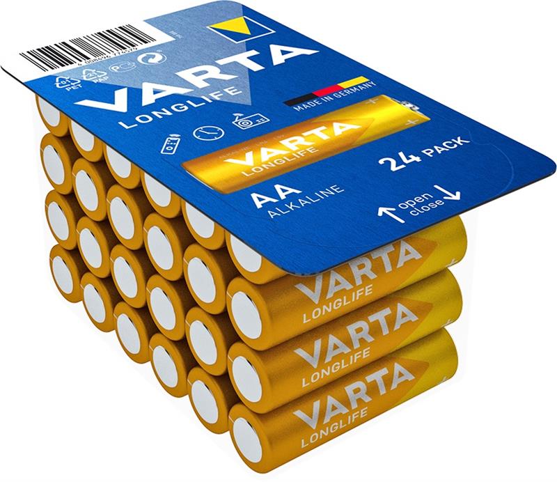 Батарейка Varta Longlife лужна AA блістер, 24 шт