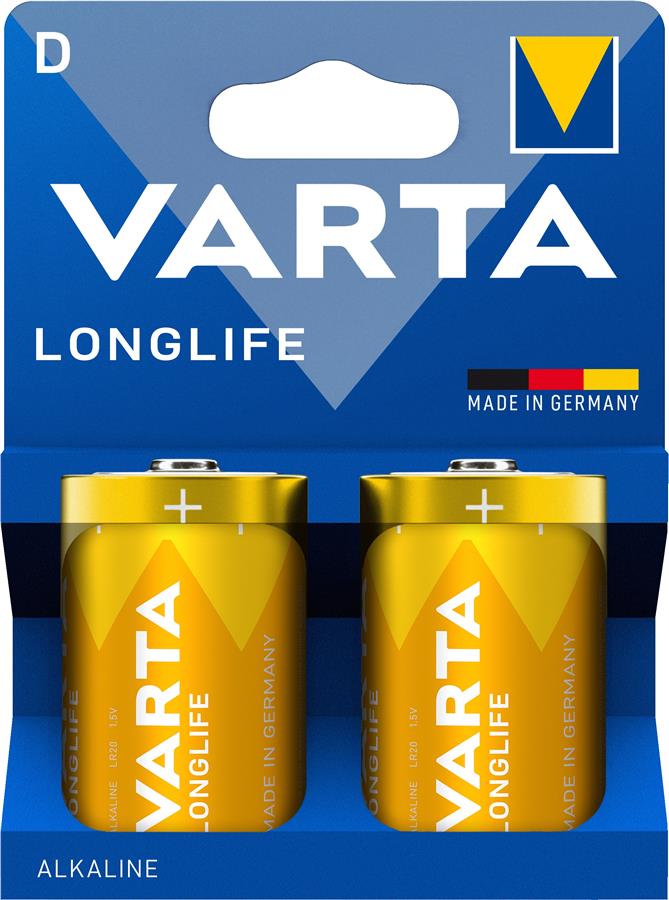 Батарейка Varta Longlife лужна D(LR20) блістер, 2 шт
