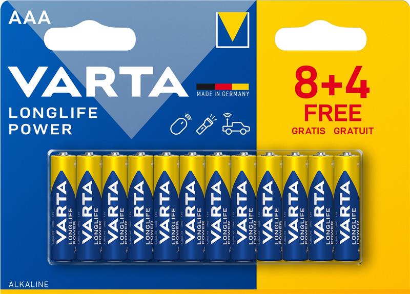 Батарейка Varta Longlife Power лужна AA блістер, 12 шт