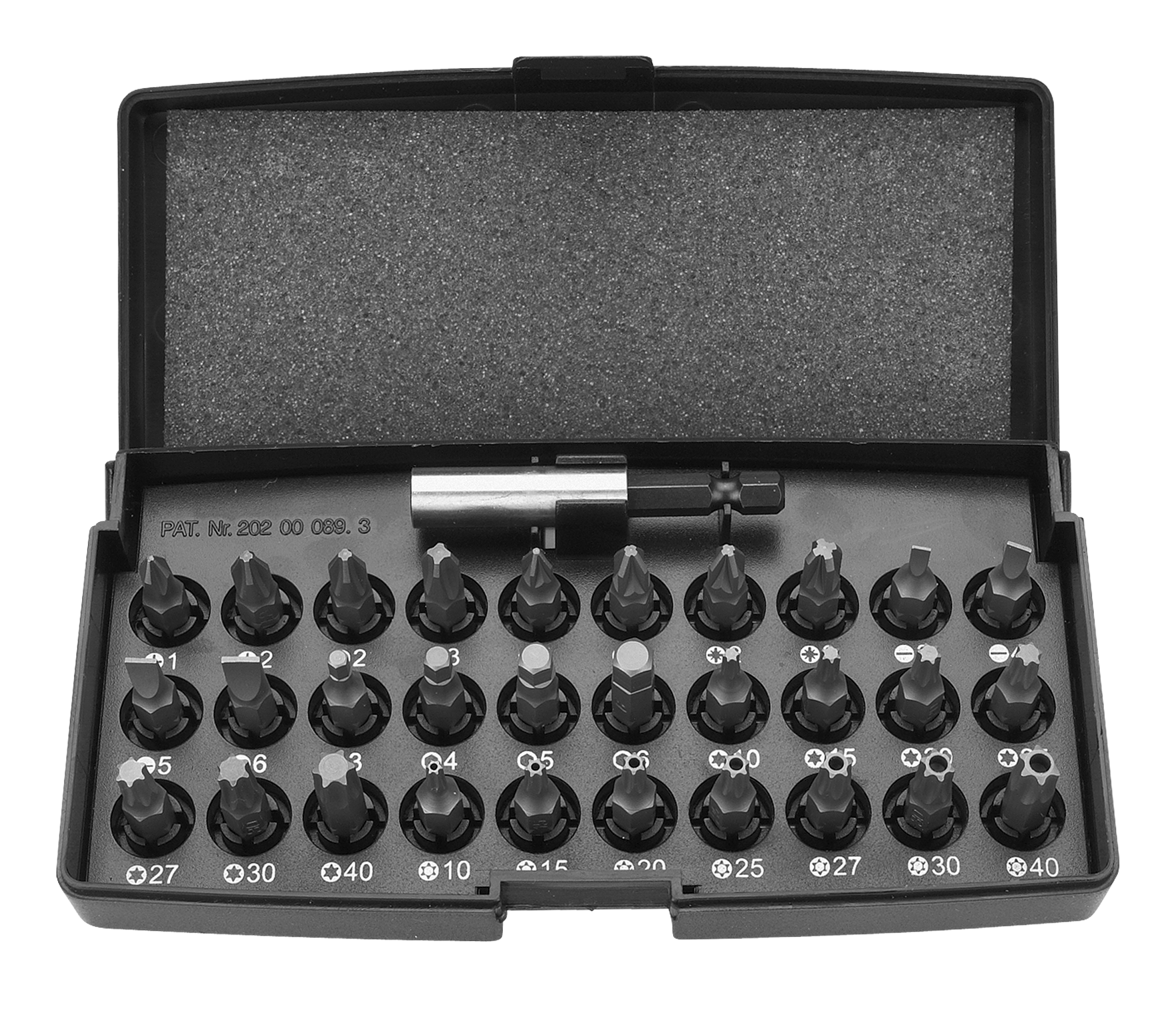 Біти Neo Tools, 1/4", бітотримач, SL,PH,PZ,H,T,TT, 25мм, сталь S2, кейс, 31шт