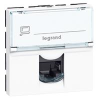 Розетка Legrand Mosaic, CAT 5e, RJ45, UTP, інформаційна, 2 модулі, білий
