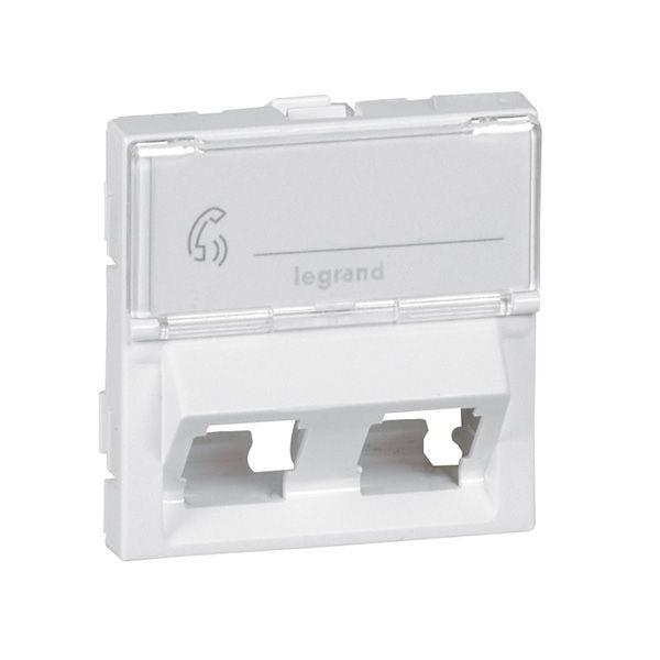 Панель Legrand Mosaic, 2хRJ45 Keystone, 45 градусів