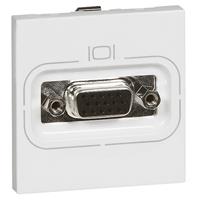 Розетка Legrand, відео HD 15pin, для аналогових відеосигналів VGA, XGA, VESA, 2 модулі, білий