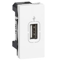 Розетка Legrand Mosaic, USB, типу А, 1 модуль, білий