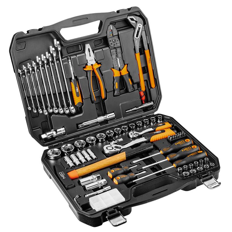 Набір інструментів Neo Tools, 1/2", 1/4", універсальний, CrV, 100шт