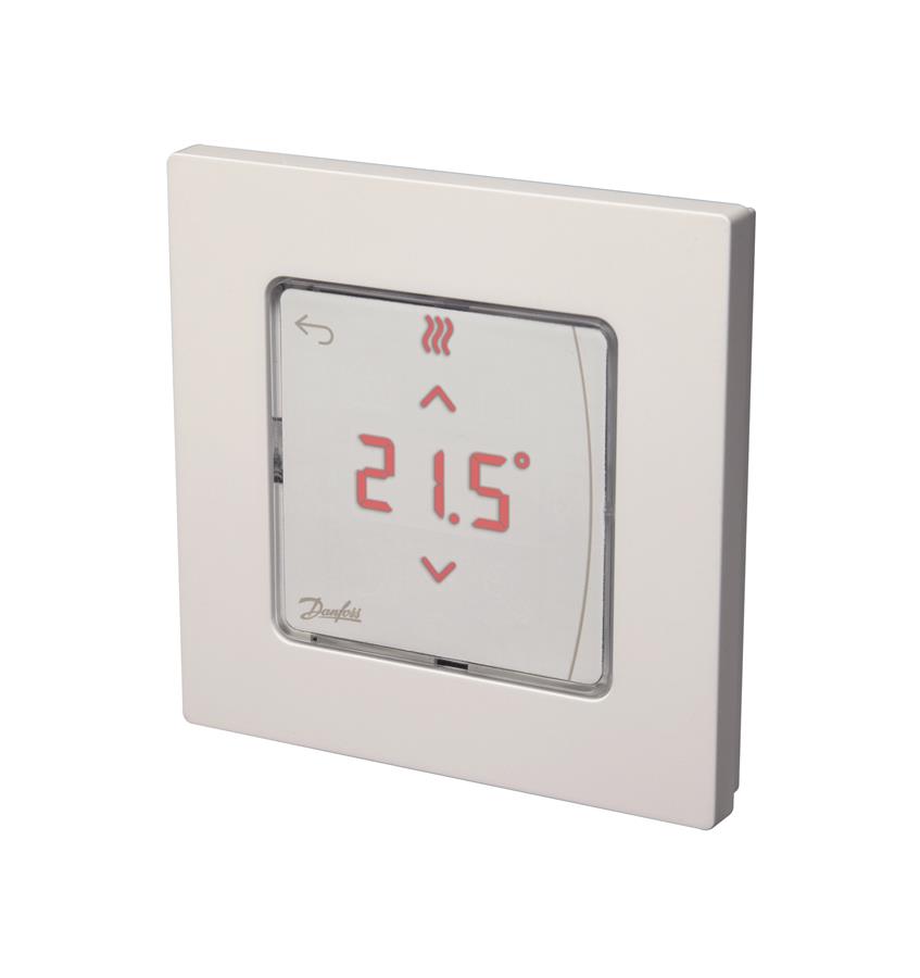 Терморегулятор Danfoss Icon2 RT, Display, +5...35 °C, програмований, дротовий, вбудований, 24В, білий