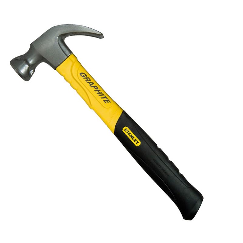 Молоток Stanley теслі Graphite Curve Claw, 450г, 350мм, з загнутий цвяходером