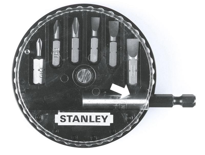 Набор бит Stanley, с магнитным держателем, 1/4", 7 ед.