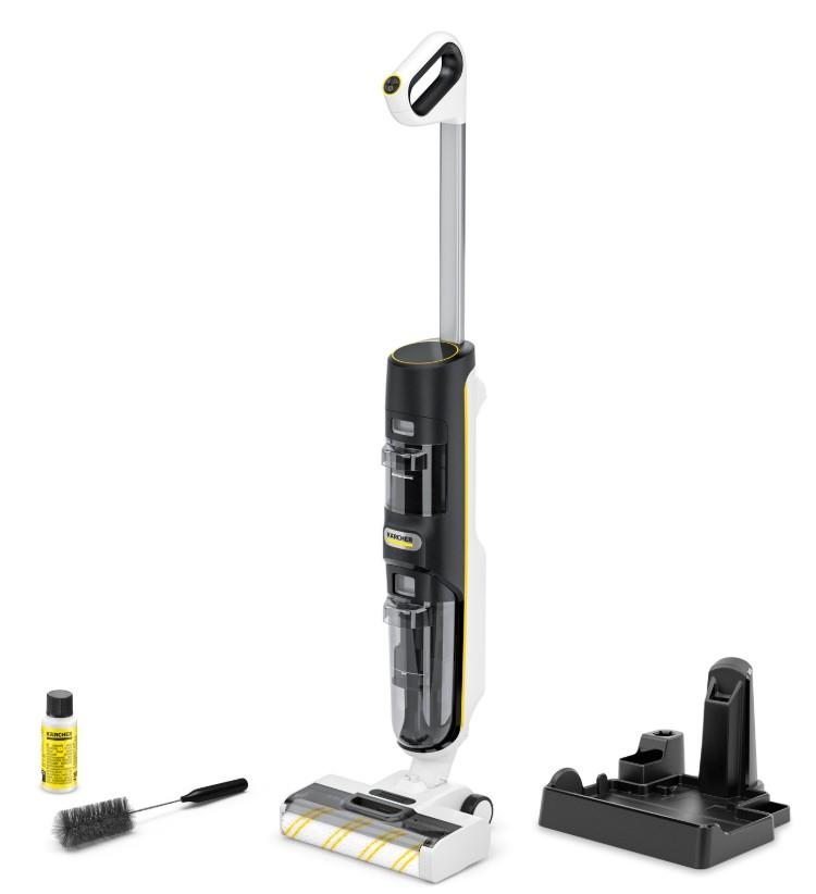 Пилосос Karcher безпровідний FCV 4, 180Вт, конт пил -0.45л, вода -0.75л, автон. робота до 45хв, вага-4.1кг, білий