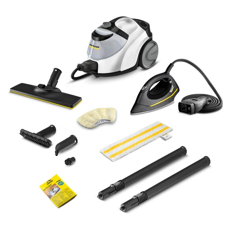 Пароочисник Karcher SC 5 EasyFix Iron, 2250Вт, 1500мл, 4.2Бар, праска,швабра, білий