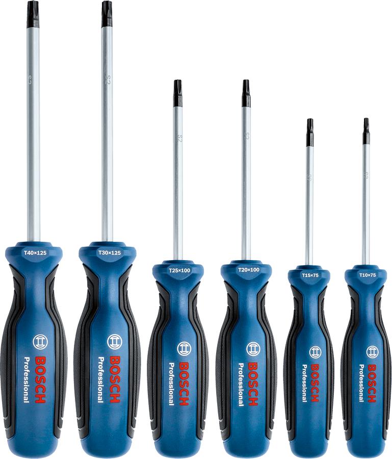 Викрутка Bosch Professional Torx T10х75, T15х75, T20x100, T25x100, T30x125, T40x125мм набір 6шт