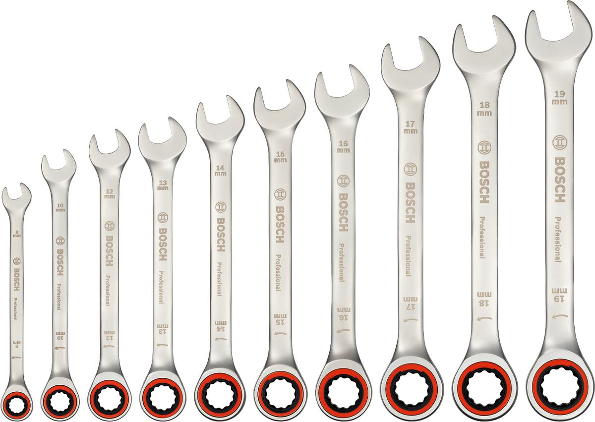 Ключі комбіновані Bosch Professional, 6-19мм, набір 10шт