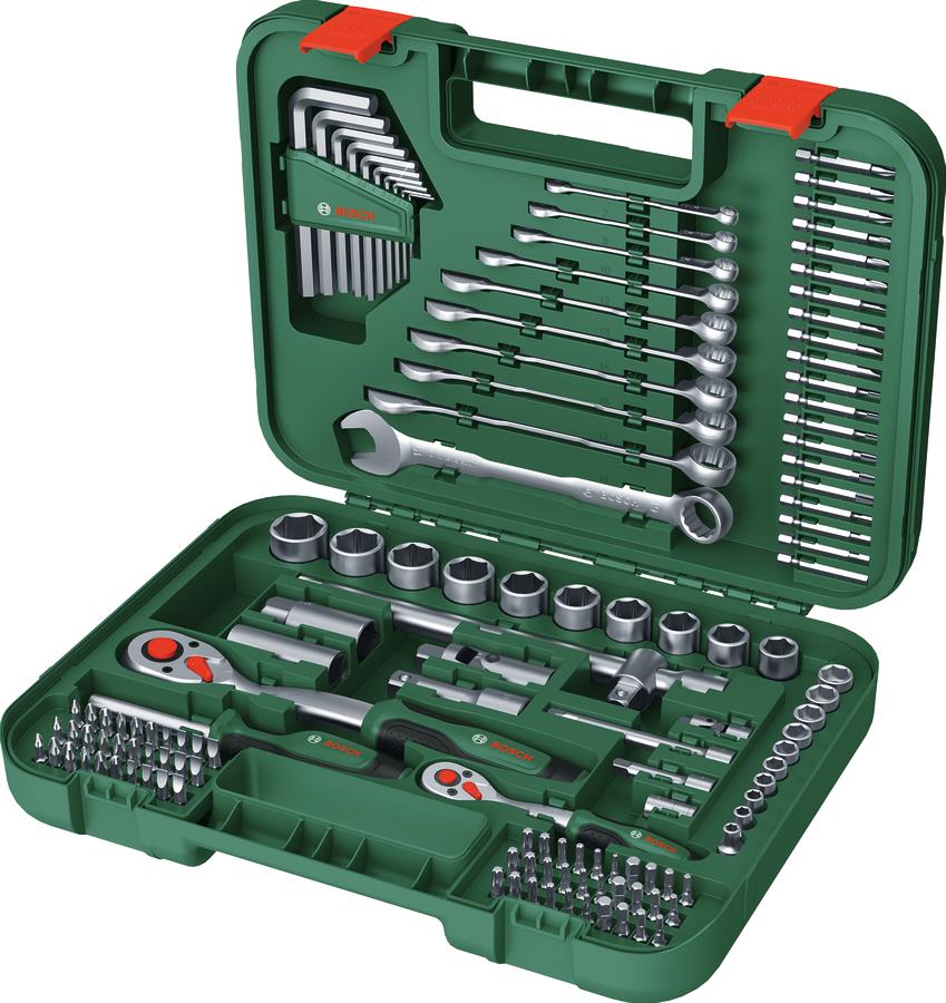 Набір інструментів Bosch, 1/2", 1/4", CrV, 132шт