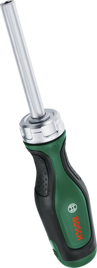 Викрутка Bosch з тріскачкою, 12 насадок, руків'я PC+ABS+TPR, 207мм, сталь CrV