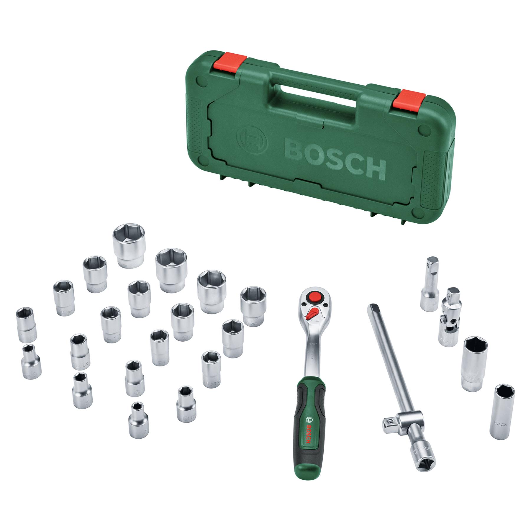 Набір торцевих головок Bosch, 1/4" з тріскачкою 15шт 0.574кг